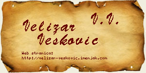 Velizar Vesković vizit kartica